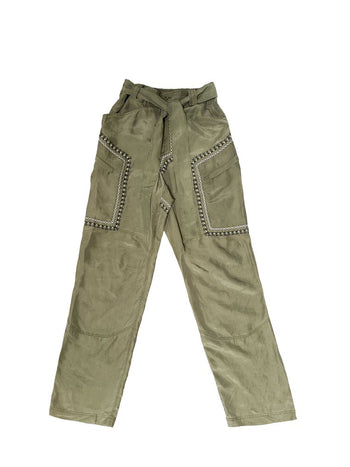 BHUTAN SILK KHAKI PANTS