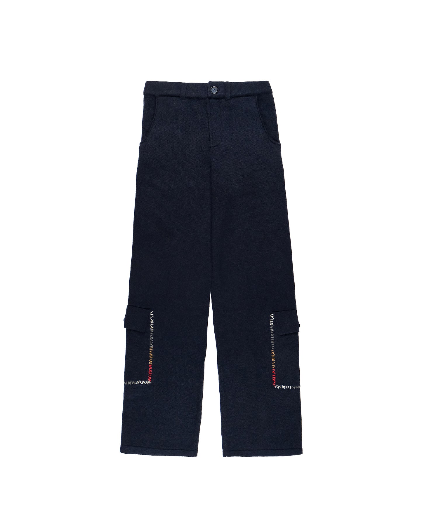 CARGO CASHMERE PANTS - NAVY